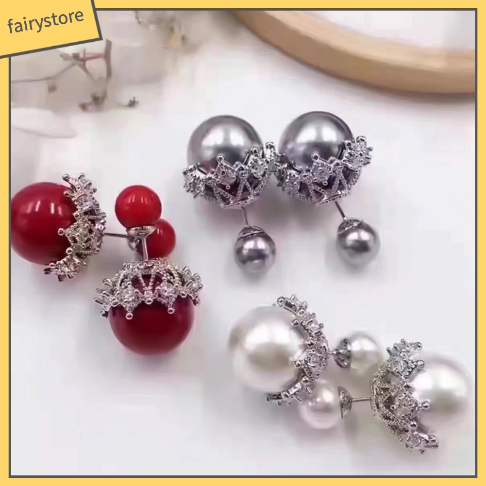 Khuyên Tai Phối Ngọc Trai Giả Xinh Xắn Cổ Điển Cho Nữ