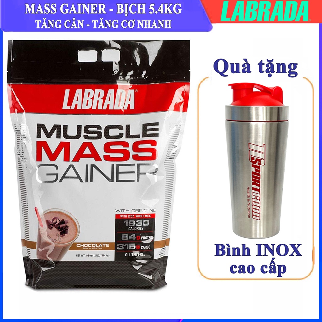 Sữa tăng cân tăng cơ Muscle Mass Gainer hương Chocolate bịch 5.4 kg hỗ trợ