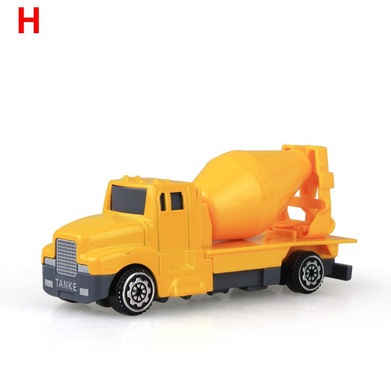 Set 8 mô hình xe tải công trình mini bằng hợp kim ngộ nghĩnh cho bé