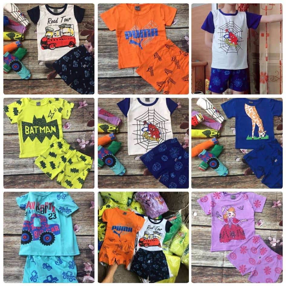 Bộ cotton co giãn 4 chiều cho bé trai