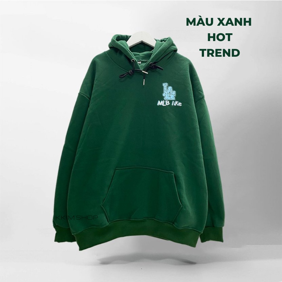 Áo Nỉ HOODIE LA, Áo hoodie MLP XANH LÁ unisex nam nữ form rộng oversize chất liệu Nỉ bông cao cấp KKIM SHOP