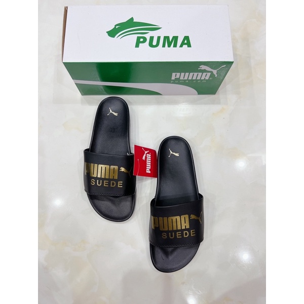 dép PUMA đen chữ đồng nam nữ size 36-43 ( tặng hộp bảo vệ)