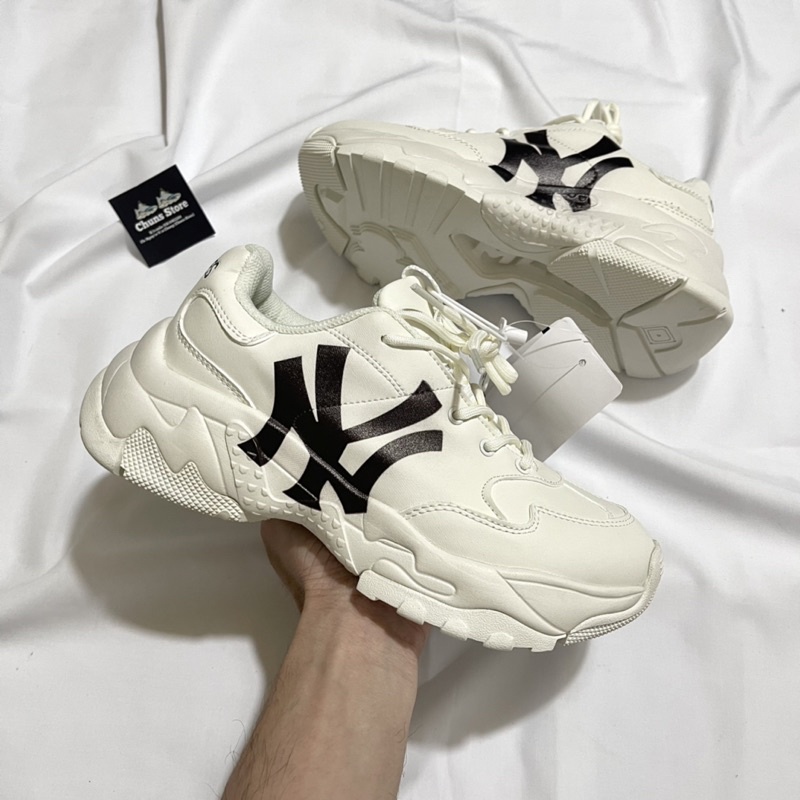 Giày boston MLB NY đen chữ nghiêng mới cao cấp giày MIB NY trắng full box bảo vệ túi kèm xách