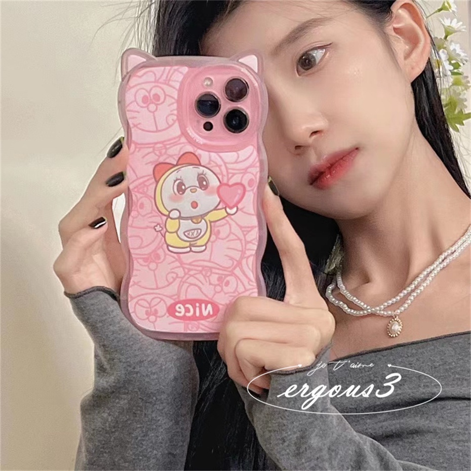 Cat EarỐp Điện Thoại Mềm Hình Tai Mèo Doraemon Dễ Thương Cho iPhone 14 13 12 11 Pro Max SE2020 X XR Xs Max 7 8 6 6s Plus