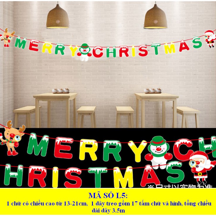 Cờ treo trang trí noel trang trí giáng sinh nhiều mẫu BST03