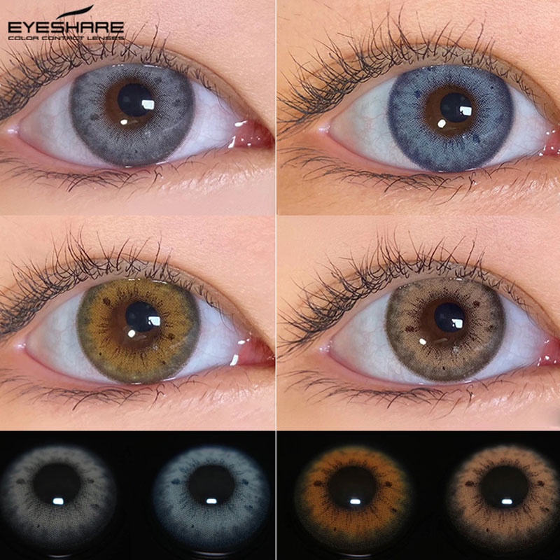 Cặp kính áp tròng EYESHARE dùng trang điểm màu sắc xinh xắn