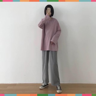 ÁO DÀI TAY TRƠN 10 MÀU PASTEL UNISEX - ÁO THUN NỈ TRƠN HOT