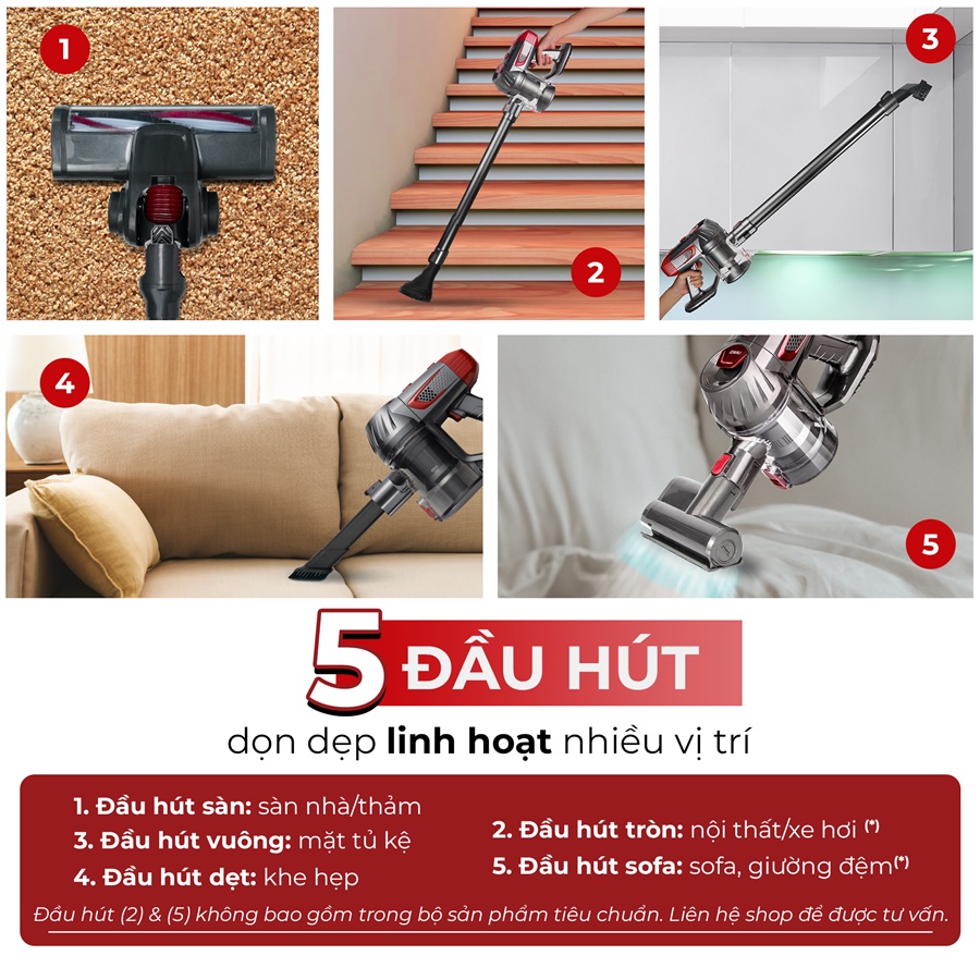 Đầu giường đệm sofa có động cơ dành cho máy hút bụi cầm tay không dây gia đình UNIQ Free A7 Ultra mini nệm lông thú cưng