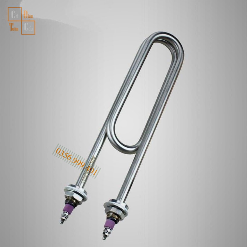 Điện trở chữ U kép 25cm Inox 304 công suất 3kW ( Điện trở nồi phở,nồi hơi, nồi cháo)