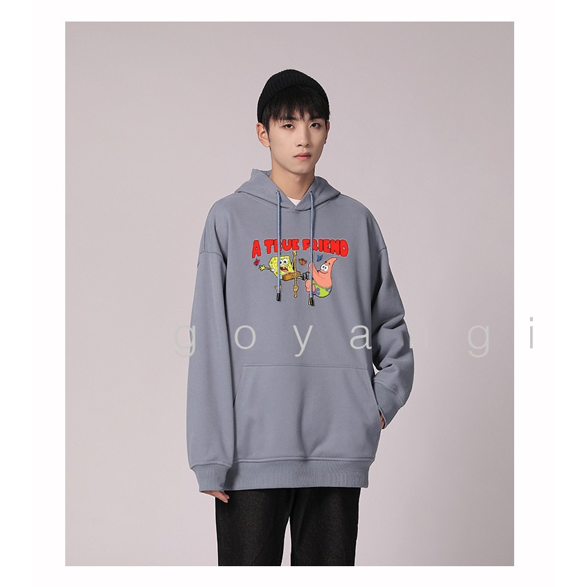 Áo hoodie GOYANGI Unisex TRUE FRIEND Day phong cách Hàn Quốc