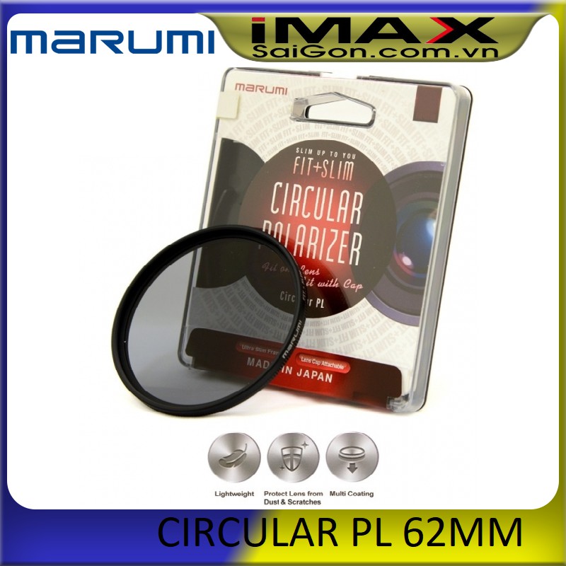 FILTER KÍNH LỌC MARUMI FIT &amp; SLIM CIRCULAR PL 62MM(Chính hãng Hoằng Quân )