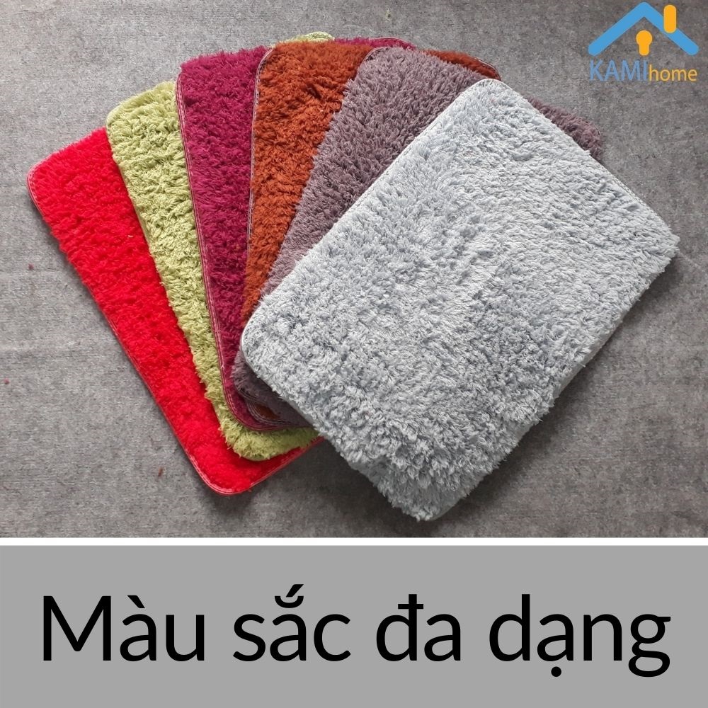 Thảm lông cừu trải sàn nhà tắm lau chùi chân thấm nước trang trí trong nhà Chữ nhật 60*40cm mã 27006