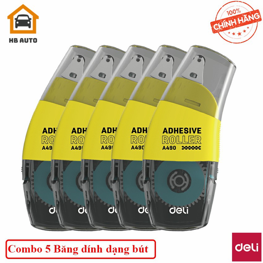 Combo 5 Băng Dính Dạng Bút Deli A49011 6mm * 8m - Văn Phòng Phẩm – Đồ Dùng Học Sinh – In Ấn - Photocopy