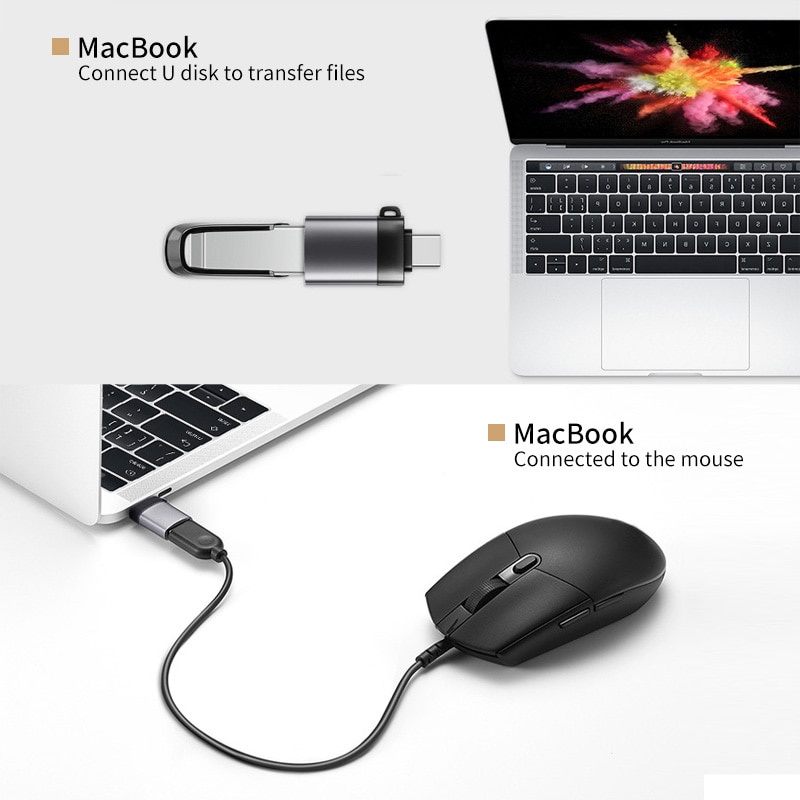 Đầu Chuyển Đổi Jp1 Usb C Otg Usb 3.0 Sang Type C Cho Macbookpro Xiaomi Huawei Mini