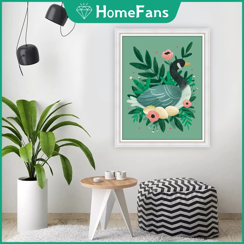 Bộ Tranh Đính Đá 5D Tự Làm Họa Tiết Động Vật Và Hoa 40x50cm Trang Trí Nhà Cửa