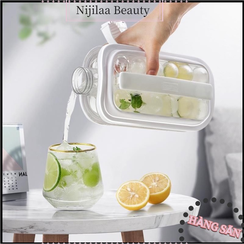 ❤️ Nitrogen071 Khay làm đá viên tròn, thạch bi thông minh có nắp đậy Máy làm đá có thể gập lại Ấm đun nước bằng nhựa silicon di động Khuôn chai để sử dụng tại nhà