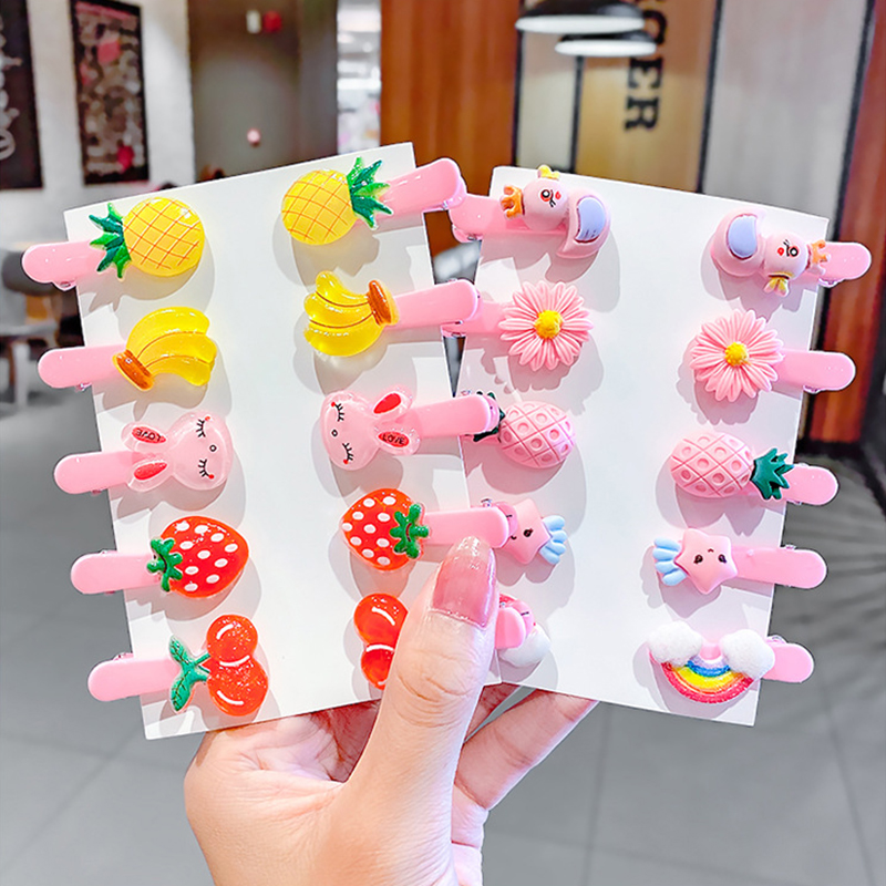 【RT】Set 10 Kẹp Tóc Hoạt Hình Dễ Thương Cho Bé_Kẹp Tóc Xinh Xắn Phong Cách Hàn Quốc Cho Bé
