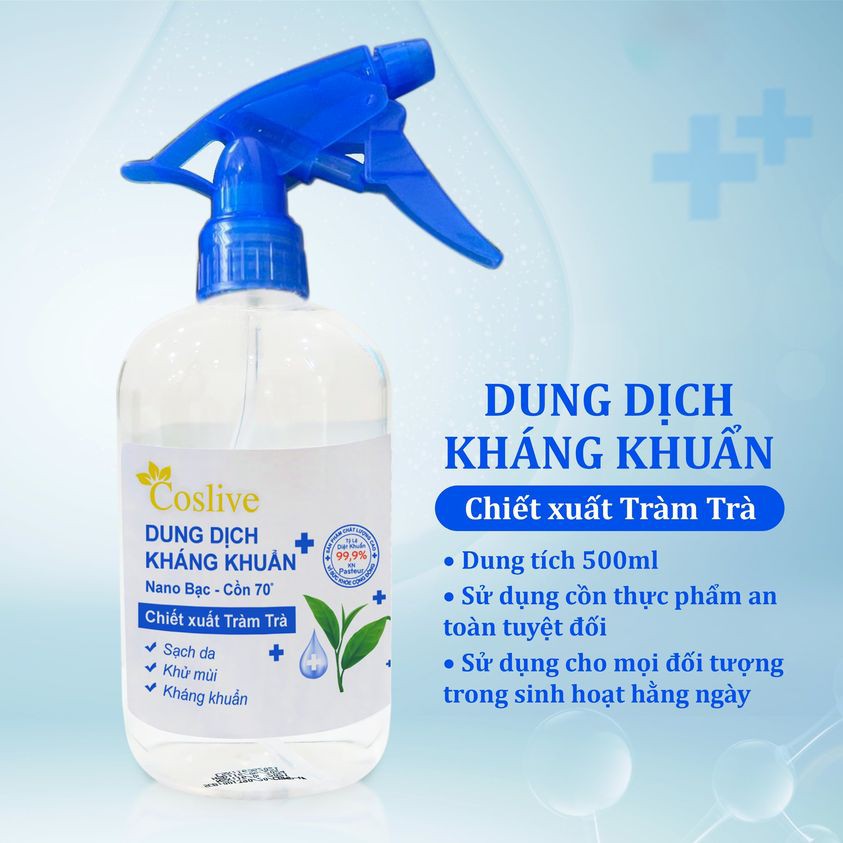 Xịt Kháng Khuẩn Nano Bạc Tràm Trà Cồn 70 Độ COSLIVE