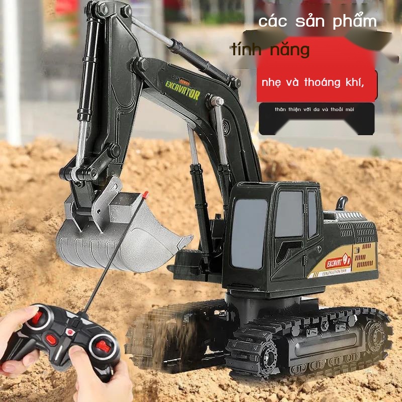 ❏Máy xúc đồ chơi trẻ em điều khiển từ xa mô phỏng mô hình điện xe kỹ thuật hợp kim