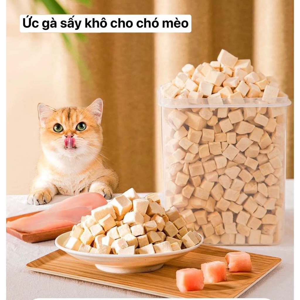 ức gà sấy LOẠI 1 cho chó mèo/ lồng đỏ trứng gà sấy khô