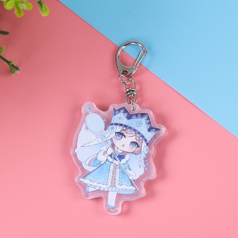 ( Mica trong acrylic) Móc khóa IDENTITY V NHÂN CÁCH THỨ NĂM VER NỀN TÍM in hình anime chibi