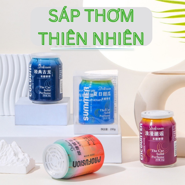 Sáp thơm lon khử mùi ô tô xe hơi, phòng ngủ phòng khách, tủ quần áo tủ giày nhiều mùi hương 200 gr - Alice store