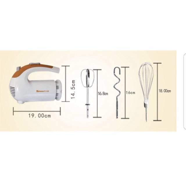 Máy Đánh Trứng cầm tay 2 đầu Netmego N38D 300W