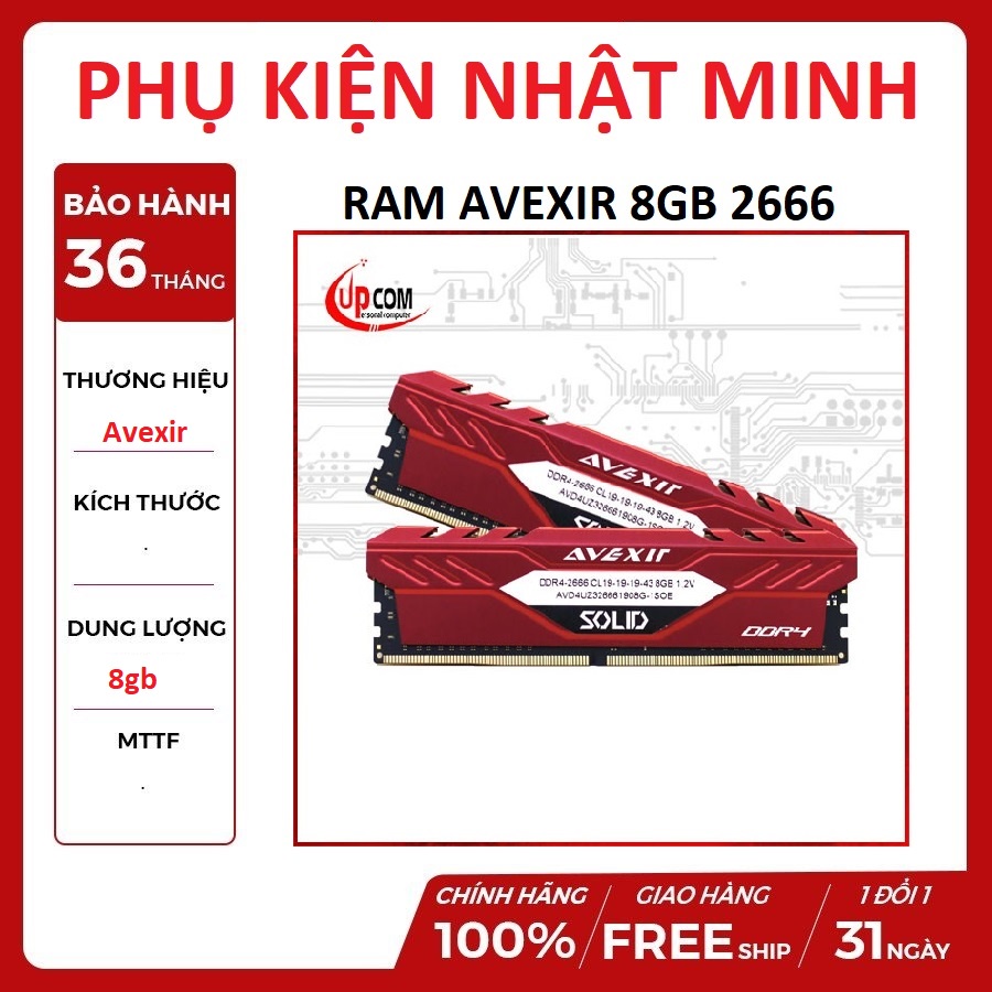 Ram máy tính PC AVEXIR 8G 2666 / GSKILL 8GB 2800 / LEXAR 8GB 2666 RAM tản hàng chính hãng BH 36 tháng lỗi 1 đổi 1