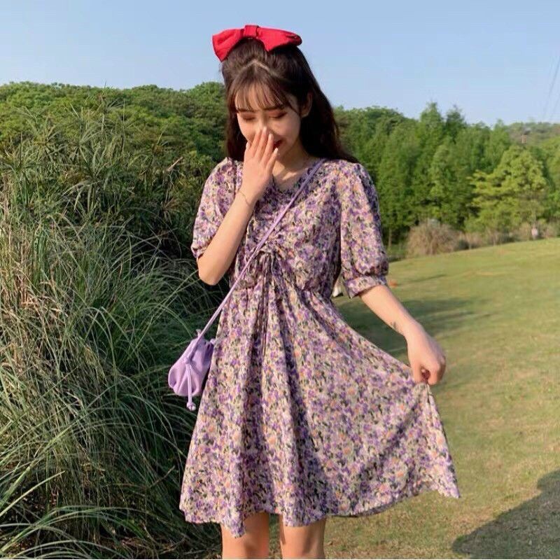 [Mã WAMT1505 giảm 10K đơn 0K] 🛑SALE GIÁ RẺ🛑Đầm Hoa Nhí Rút Ngực Form Xoè Chất Lụa Hoa Đẹp Mê Ly | BigBuy360 - bigbuy360.vn