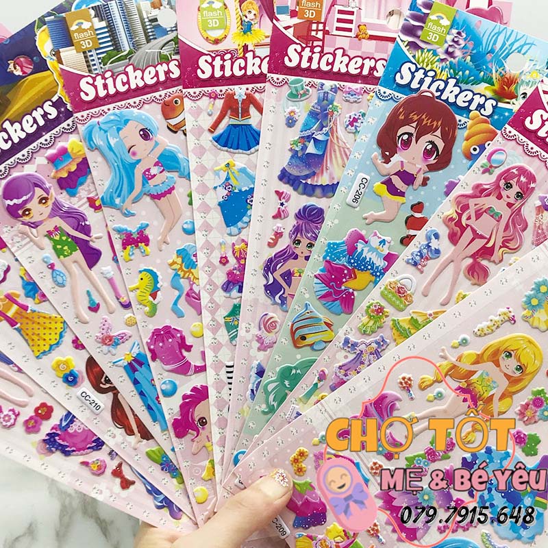 Đồ Chơi Sticker 3D Công Chúa Dành Cho Bé Gái