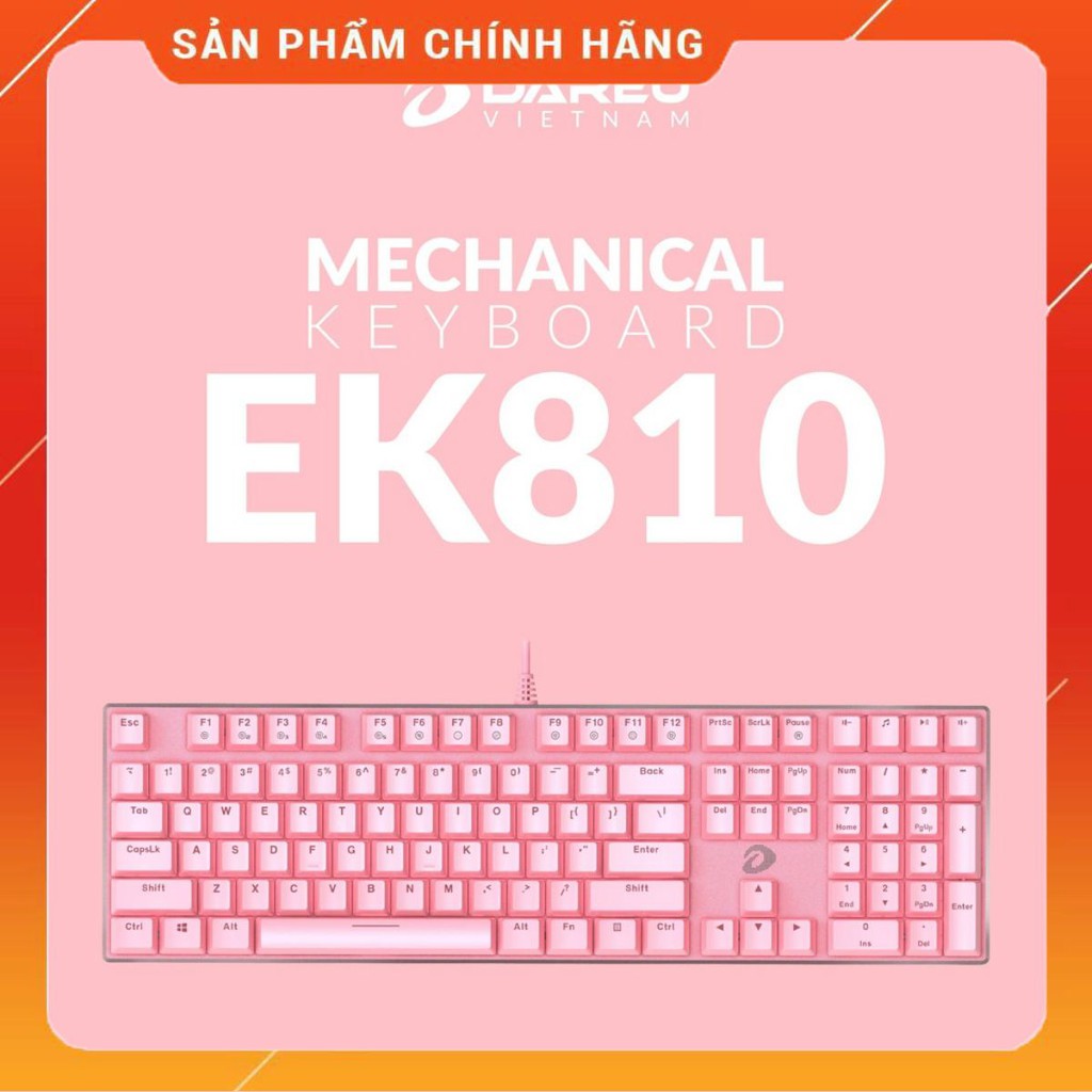 Bàn phím cơ Gaming DAREU EK810 - Pink - Black (MULTI-LED, Blue/ Brown/ Red D switch) | BigBuy360 - bigbuy360.vn