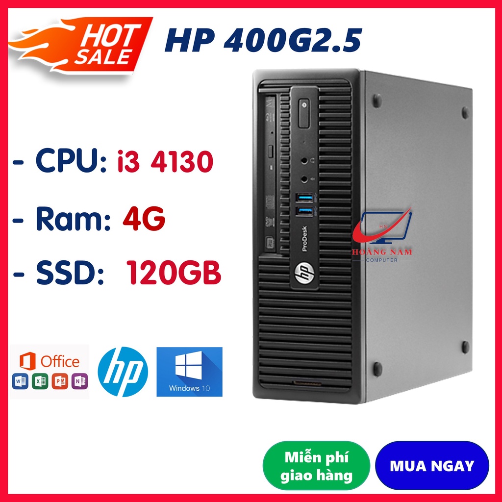 Case Máy Tính Giá Rẻ ⚡Freeship⚡ PC Đồng Bộ - HP 400 G2.5 (i3 4130/Ram 4G/SSD 120GB) - BH 12 Tháng