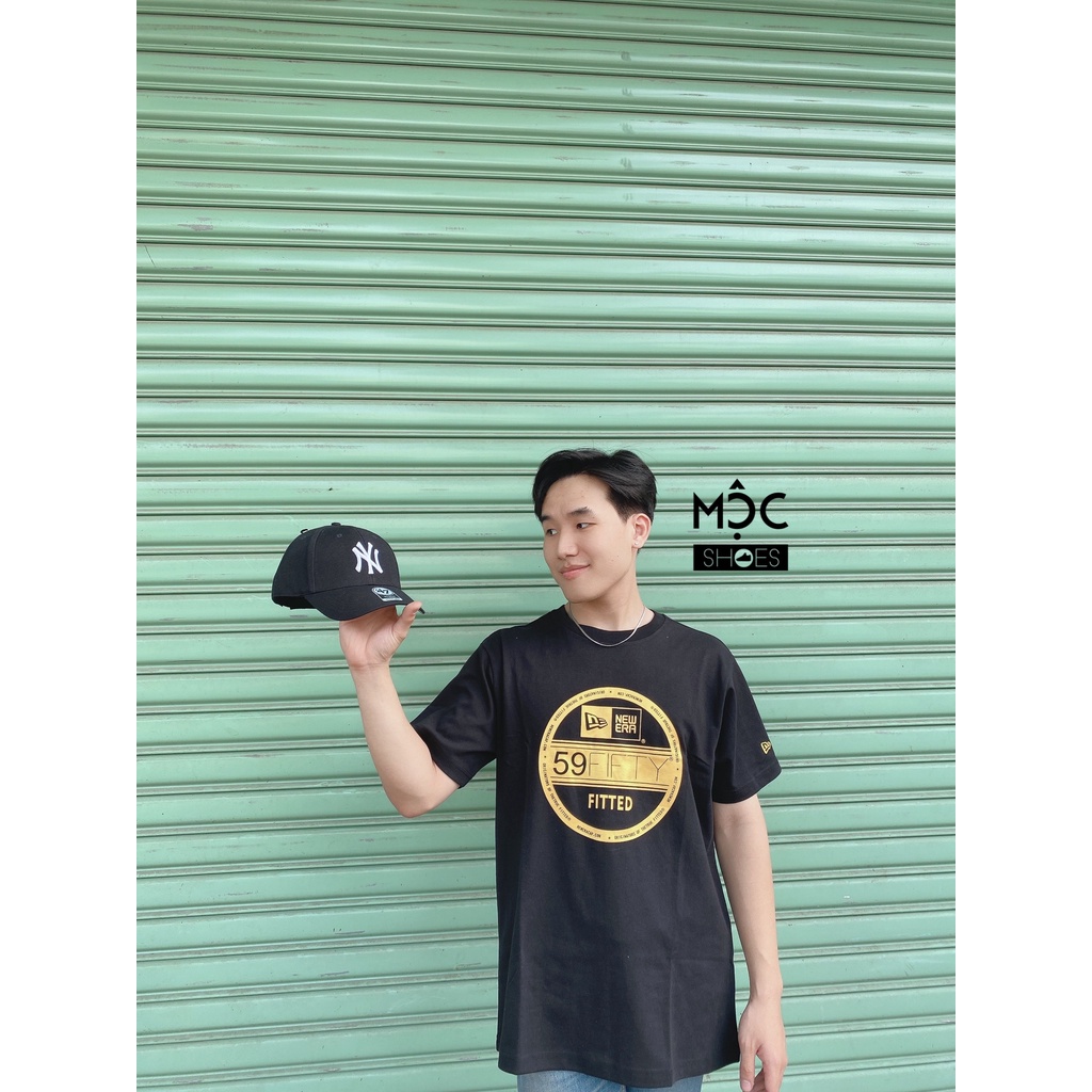[CHÍNH HÃNG] Áo thun New Era logo 59 FIFTY Fitted Gold màu Đen