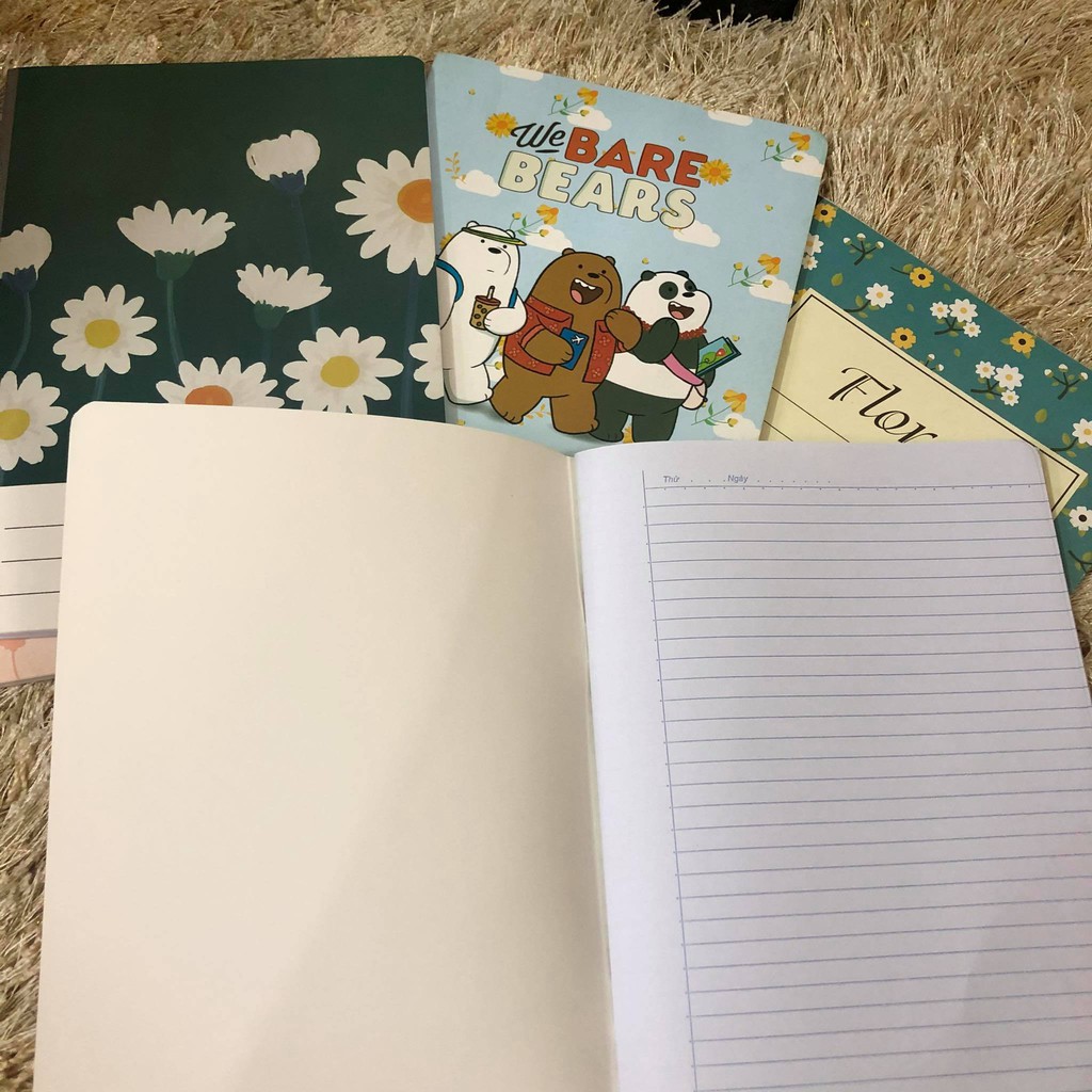 VỞ KẺ NGANG HOA CÚC FLORAL 120 TRANG, Tập vở học sinh Quang Huy, vở viết B5 dòng kẻ lined