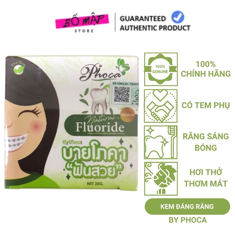 [SALE] [CAM KẾT 100% CHÍNH HÃNG] Kem đánh răng thảo dược PHOCA Thái Lan 25g