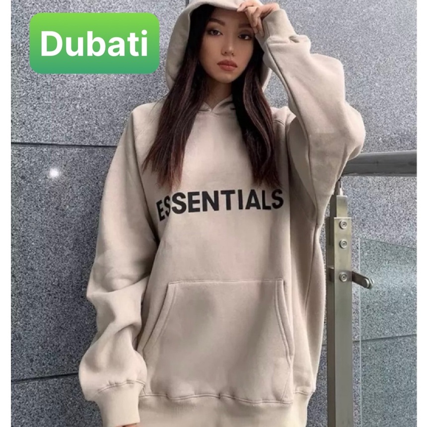 Áo Khoác Hoodie, Áo Nỉ Nam Nữ From Rộng In Chữ Essentials Sành Điệu- DUBATI FASHION