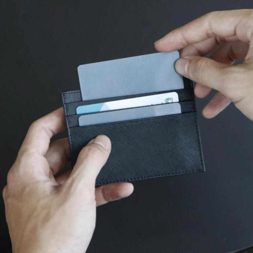 [HÀNG CAO CẤP]  Ví mini nữ, ví nam Bóp Cardholder ZERO Da Saffiano Nhập Khẩu Cao Cấp Chống Thấm Nước Unisex