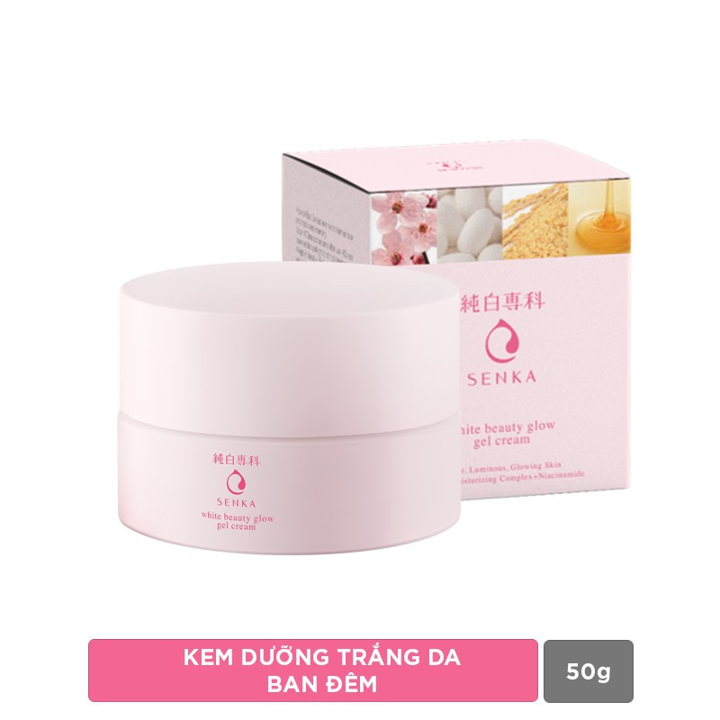 Kem dưỡng trắng da ban đêm Senka White Beauty Glow Gel Cream 50g