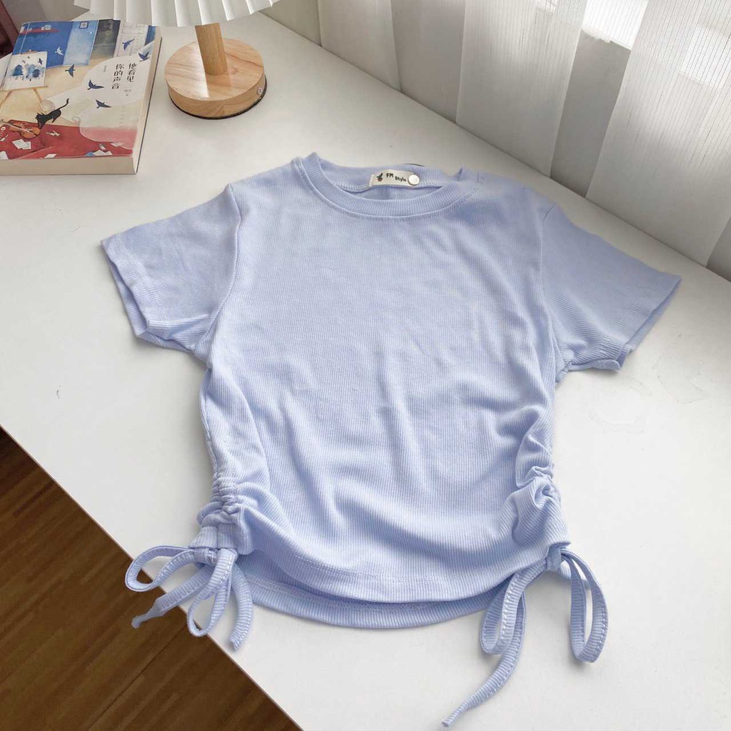 Áo thun tay ngắn rút dây 2 bên đủ màu thời trang nữ Fmstyle Saigon 21TU05T370604 | BigBuy360 - bigbuy360.vn