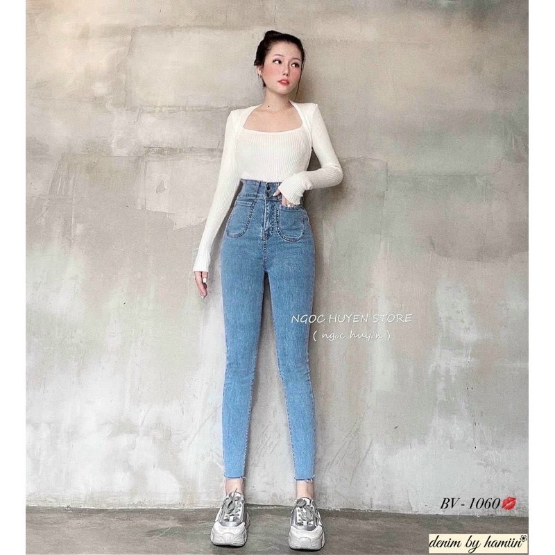 QUẦN BÒ CẠP CAO NỮ TÚI TRƯỚC TÔN DÁNG QB2535 | BigBuy360 - bigbuy360.vn