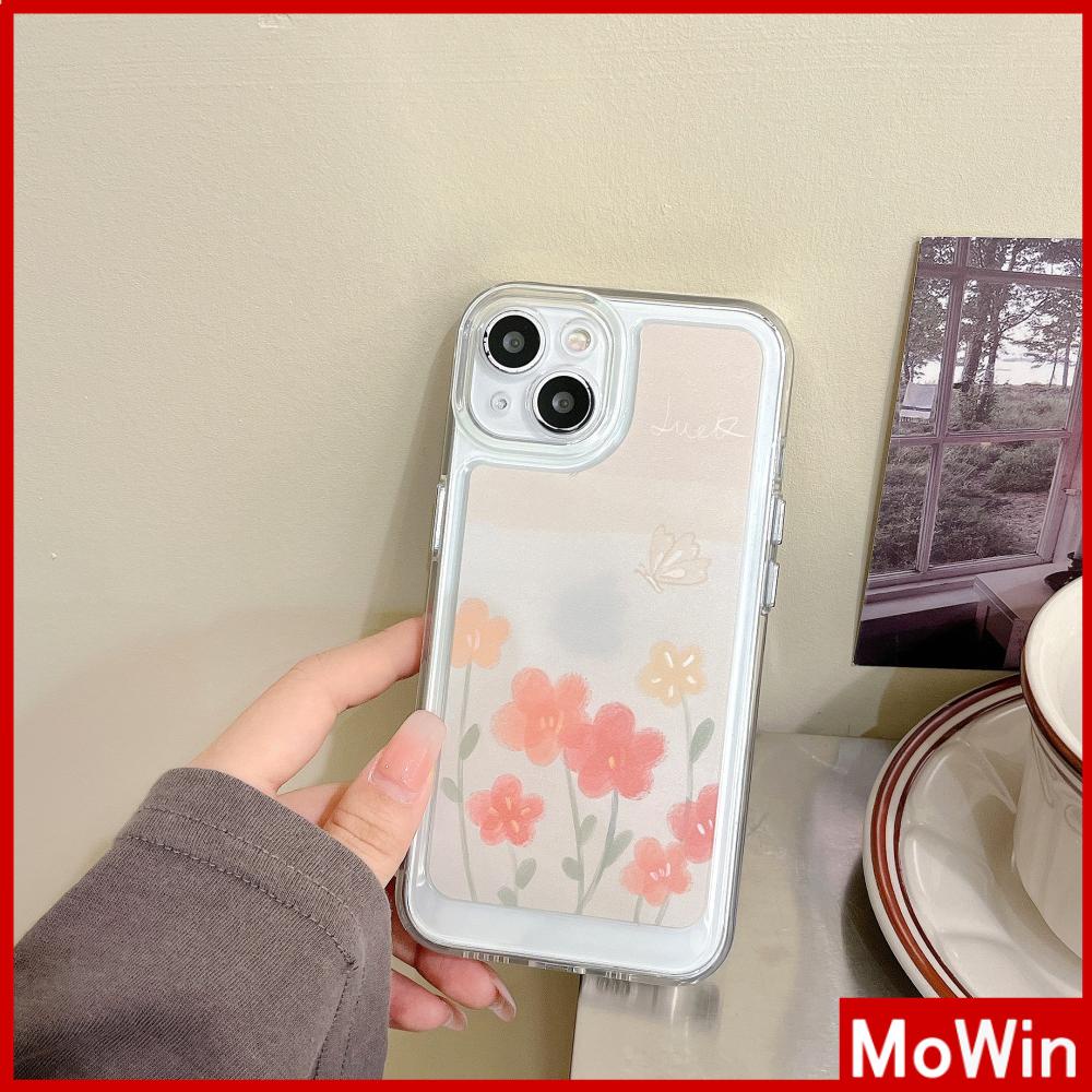 iPhone Case Silicone Soft Case Clear Case Thickened Shockproof Protection Camera Metal Button Elegant Flower Compatible For iPhone 11 Pro Max 13 Pro Max 12 Pro Max 7Plus xr XS Max