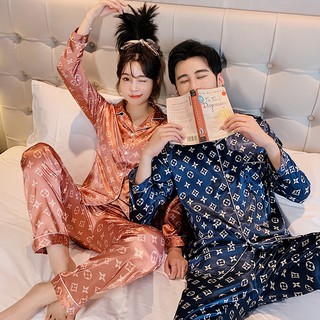Đồ mặc nhà Pijama lụa bóng Quảng Châu cao cấp
