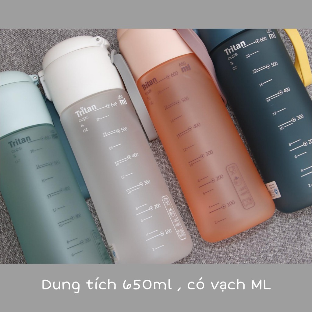 Bình Nước❤️FREESHIP❤️Thể Thao Nhựa Tritan 650ml Tập Gym