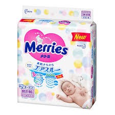 Bỉm dán Merries size SS90 sơ sinh đến  5KG Nội địa Nhật Bản