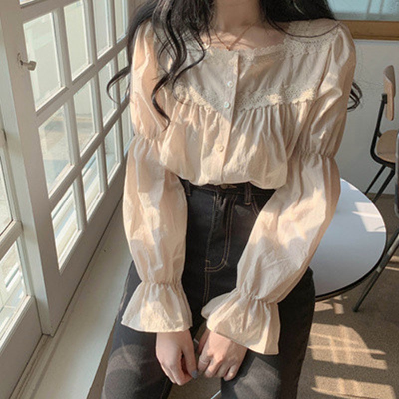 Áo sơ mi IELGY tay dài thiết kế cổ điển hợp thời trang cho nữ