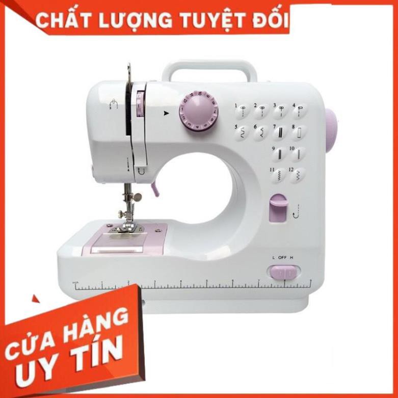 { TOP BÁN CHẠY } Máy May Mini Gia Đình FHSM505 12 Kiểu May, Có hỗ trợ  Vắt Sổ BẰNG KIỂU MAY ZIC ZẮC - Bảo hành 1 ĐỔI 1