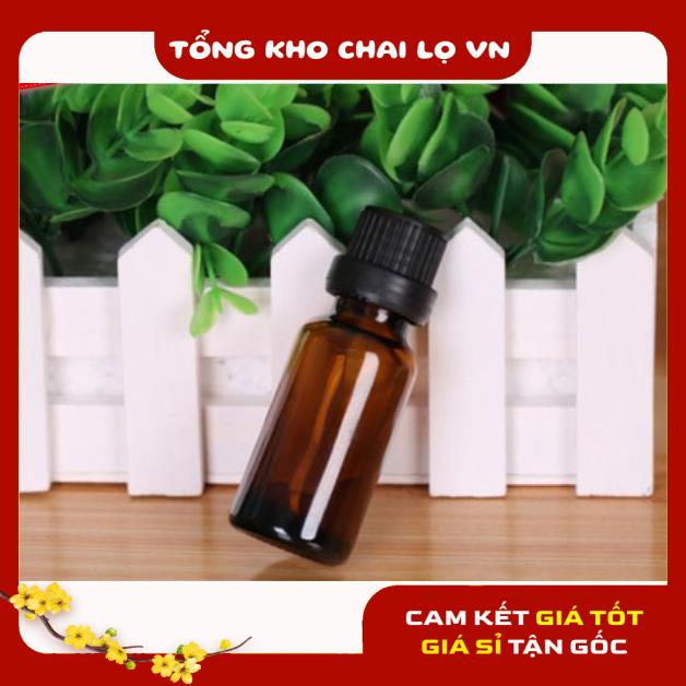 Lọ Chiết Serum ❤ SIÊU RẺ ❤ [5ml,10ml] Chai lọ đựng tinh dầu thủy tinh nắp đen nhỏ giọt , phụ kiện du lịch