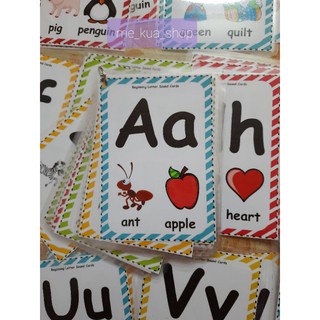 Thẻ 26 chữ cái abc tiếng anh  bền đẹp flashcard cho con