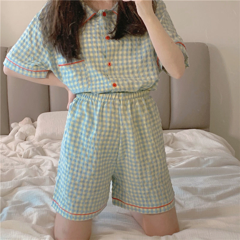 Bộ Đồ Ngủ Ngắn Tay Xinh Xắn Theo Phong Cách Hàn Quốc Cho Nữ