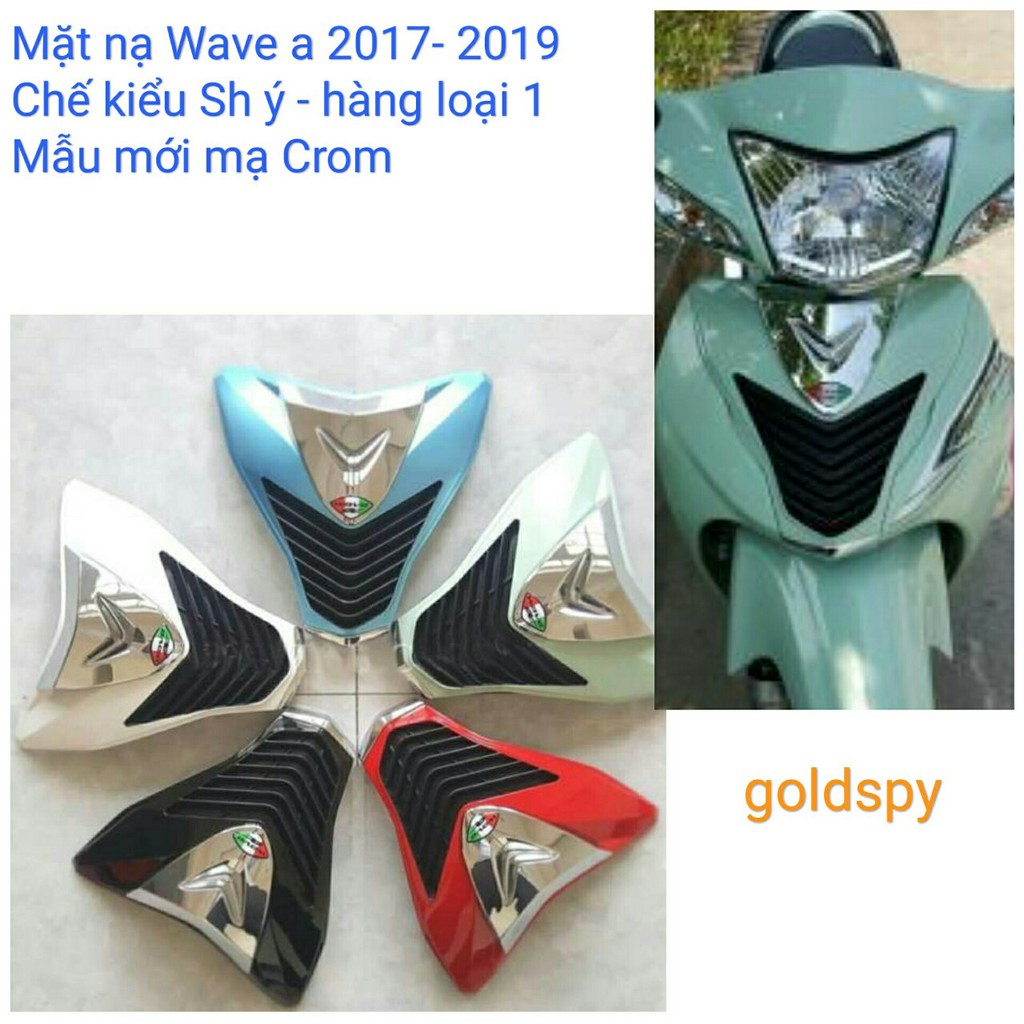 Mặt nạ Wave a 2017 -  2018 độ kiểu SH ý mẫu mới có mạ Crom